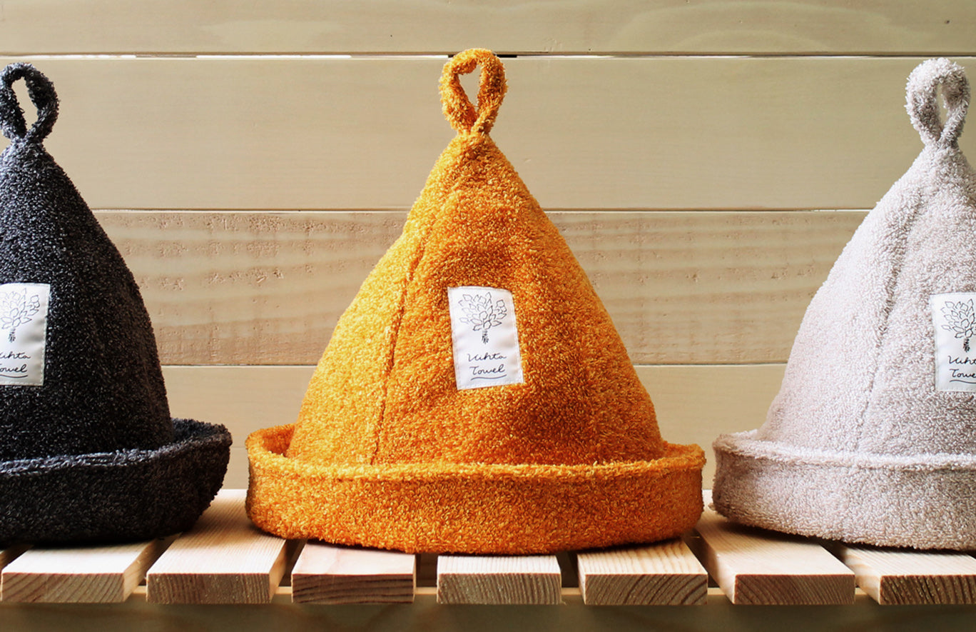 タオル生地を使った縫製品のご紹介|タオル製ハット2種類