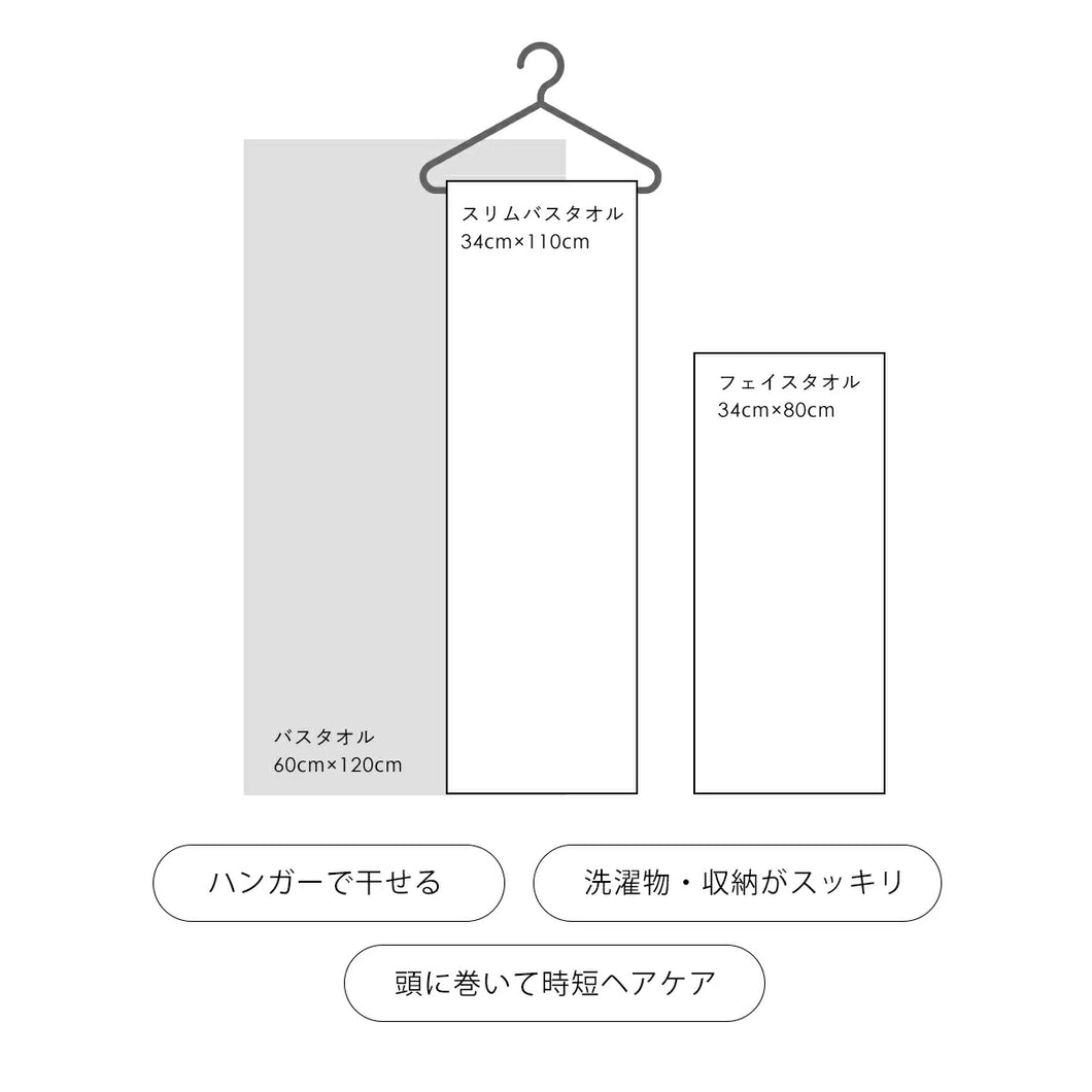 【3枚セット】タオルではじめる美髪ケア スリムバスタオル