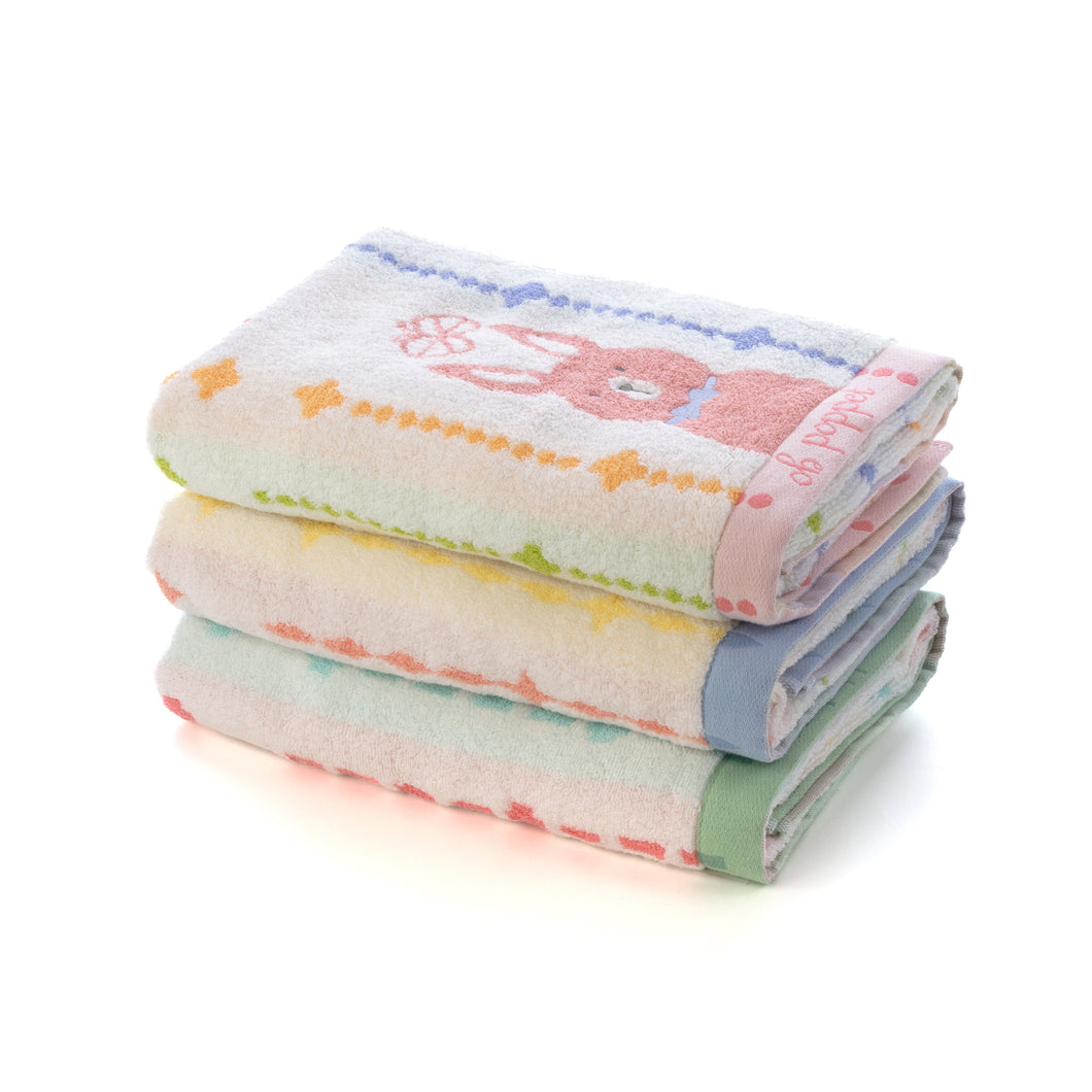 全色セット ポペット2　クマ・ネコ・ウサギ バスタオル