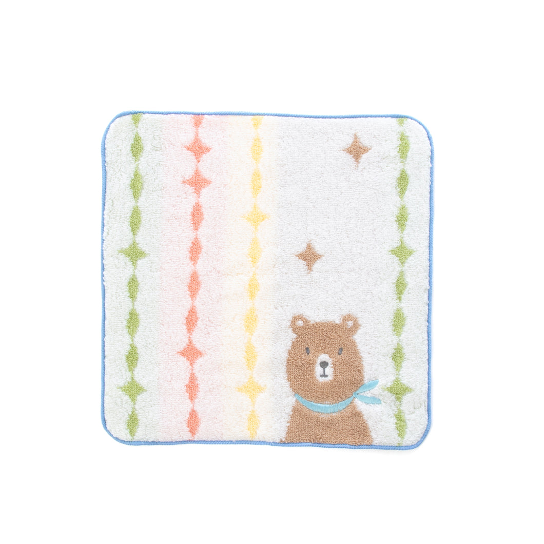 3枚セットポペット2　クマ・ネコ・ウサギ ハンカチ