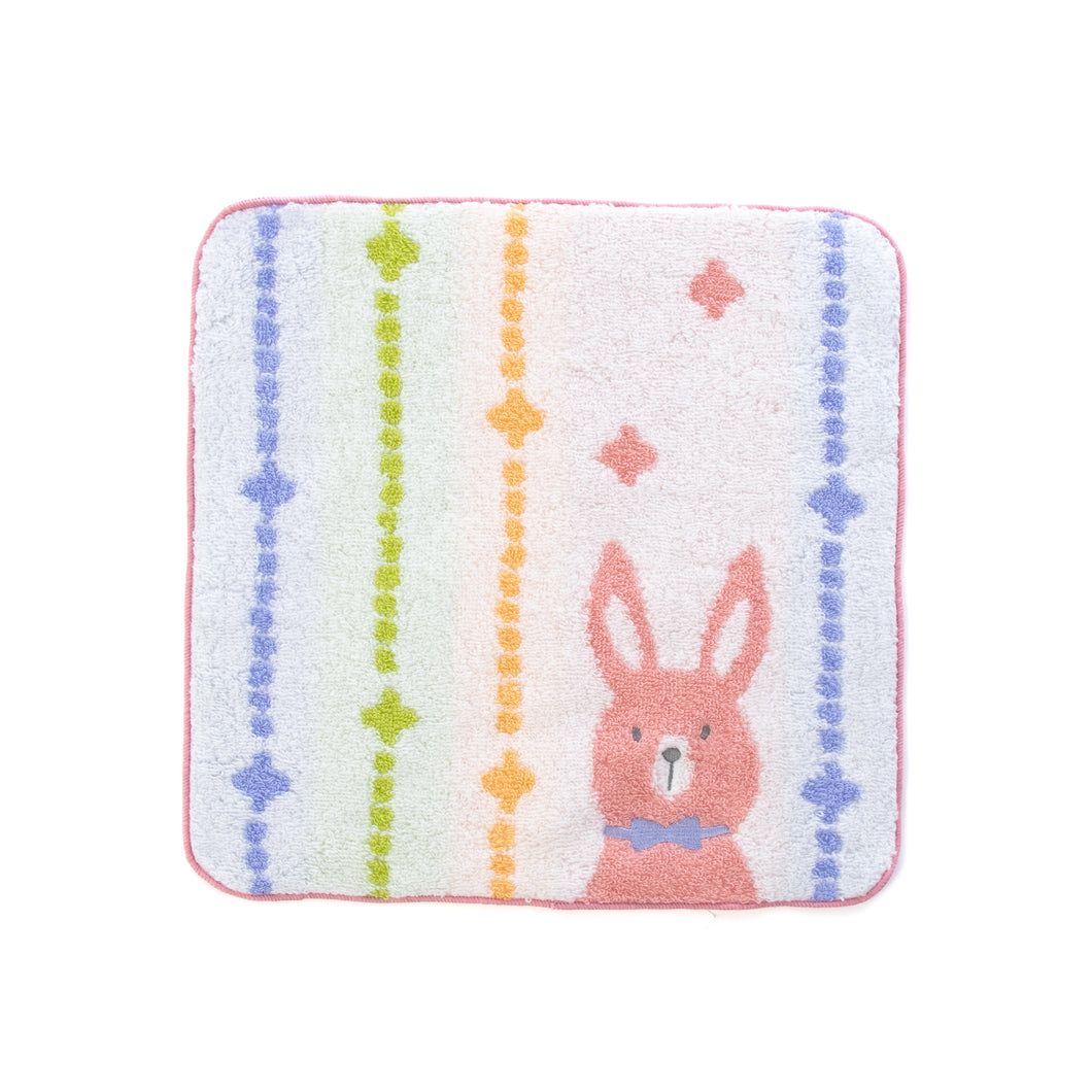 3枚セットポペット2　クマ・ネコ・ウサギ ハンカチ