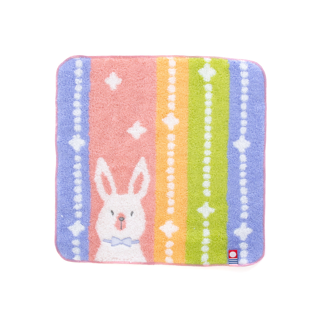 3枚セットポペット2　クマ・ネコ・ウサギ ハンカチ