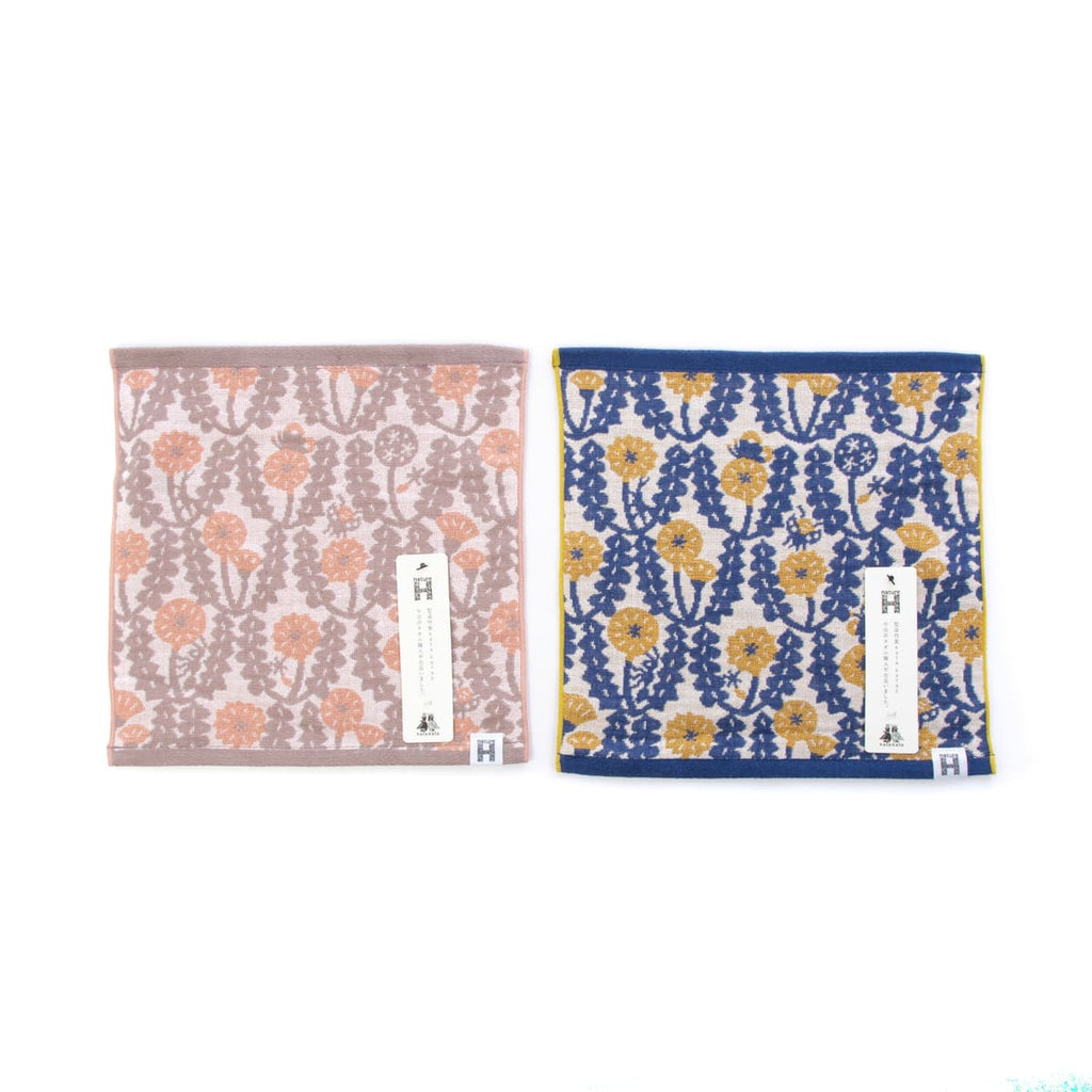 オーダーページ　ハンカチ　タンポポわんこ柄　1/15 kata kata たんぽぽ ハンカチ｜今治の老舗タオルメーカー【ハート